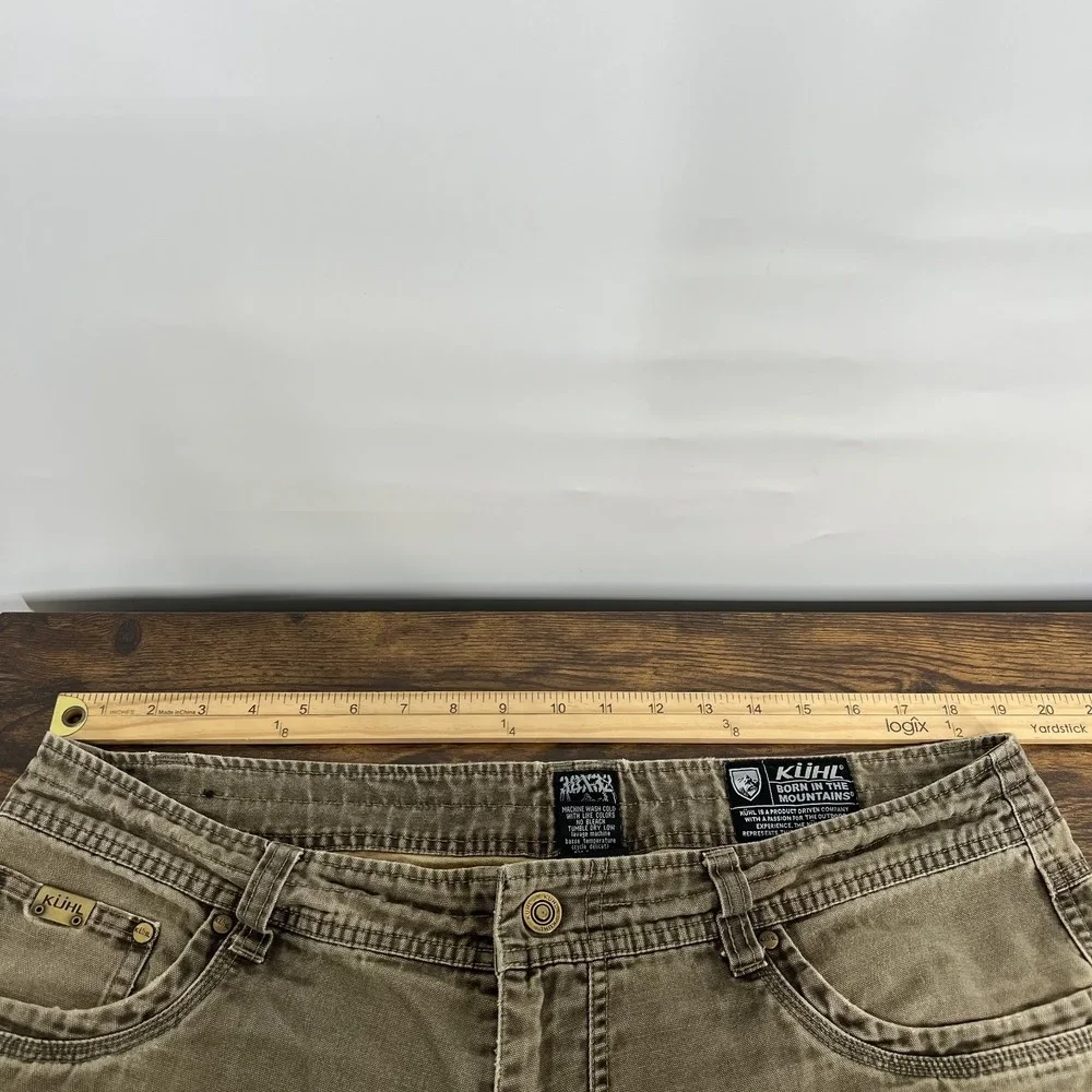 Kuhl Pants Mens 38x32 Brown Outkast Canvas Cargo Outdoor Workwear Hiking